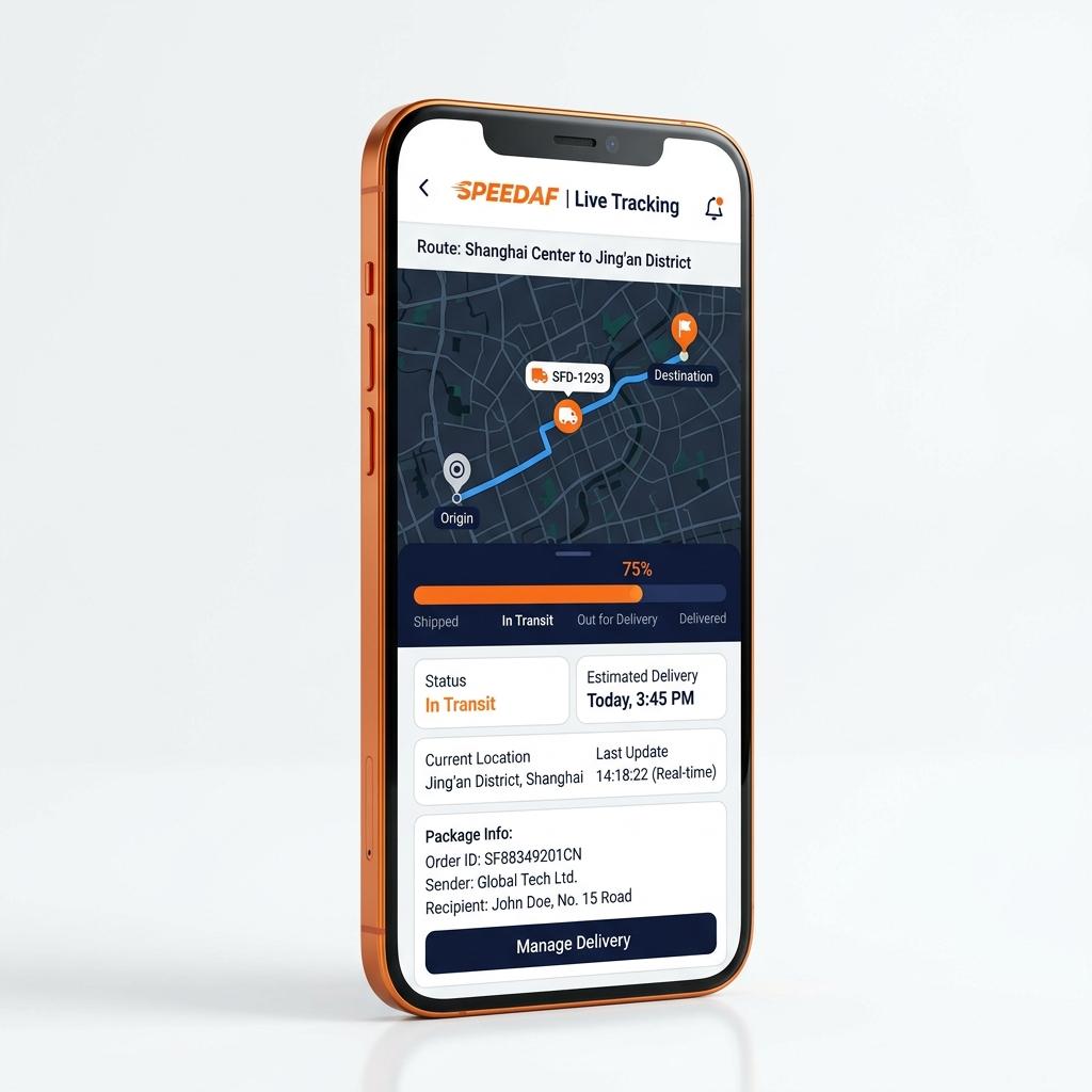 Speedaf Tracking App Mockup